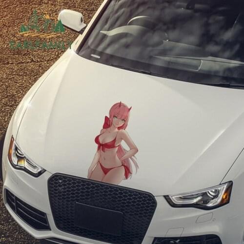EARLFAMILY 43cm x 26cm Anime Car Stickers for Darling In The Franxx Swimsuit Graphics Auto Decals Waterproof Car Assessoires