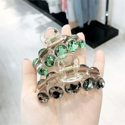 Elegance Crystal Pearl Hair Claws For Women Hair Accessories Flower Rhinestones Hairpins Handmade Hair Clips