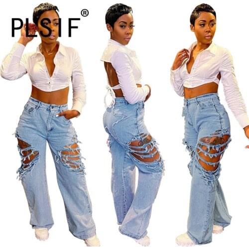 European Fashion Sexy Long Pant High Waist Casual Street Denim Long Pant Summer Trouser For Woman