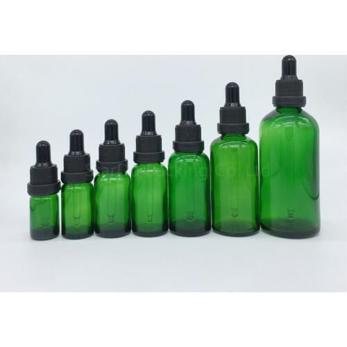 100PCS 5ml,10ml,15ml,20ml,30ML,50ml,100ml green Glass Essential Oil Bottle With Tamper Evident,Reagent Eye Perfume bottles