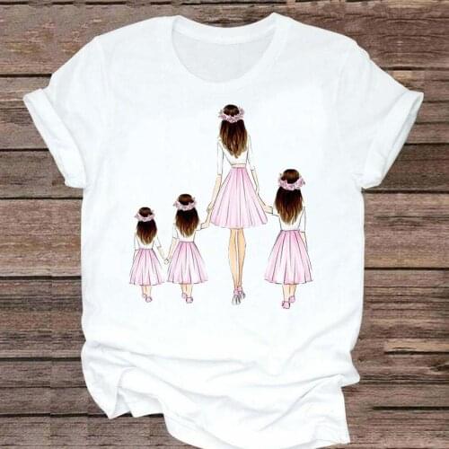 T-shirts Daughter Sweet Women Family Love Mother Mom Mama Fashion Graphic Clothes Aesthetic Tshirt Top Lady Female Tee T-Shirt