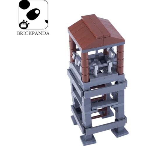 BRICKPANDA Military War Sences Building Blocks Soldier Outpost Lookout Towers WW2 Weapons Bricks Accessories Children Toys
