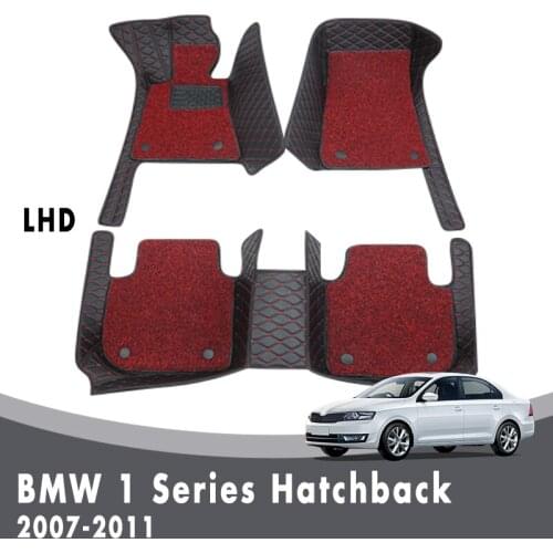 Carpets For BMW 1 Series Hatchback 2011 2010 2009 2008 2007 Double Layer Wire Loop Custom Car Floor Mats Interior Accessories