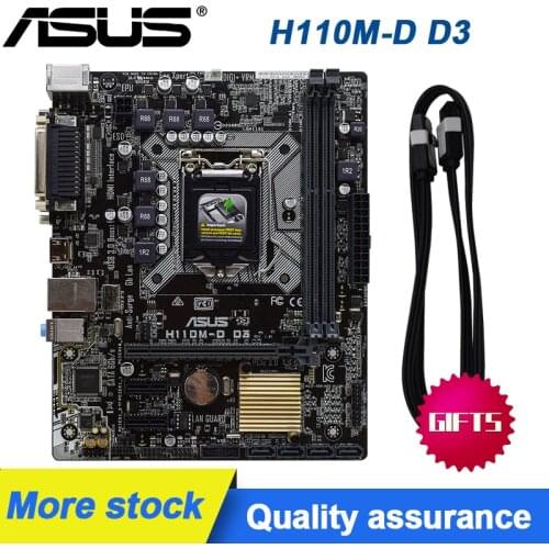 For Asus H110M-D D3 Original Used Desktop Intel H110 H110M DDR3 Motherboard LGA 1151 i7/i5/i3 USB3.0 SATA3 Used original motherb
