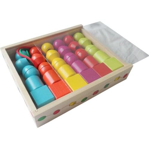 Melissa Wooden Lacing Beads Educational Activity Toy for Toddlers 3 Year Old