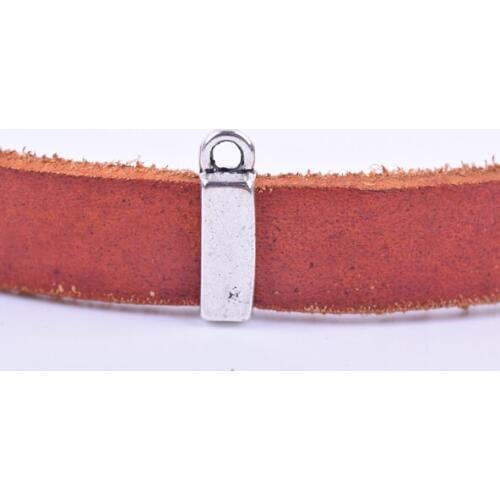 20pcs 18.8x2.6mm Antique-Silver Slider Spacer Findings For Leather Bracelet Making--PAT238AS