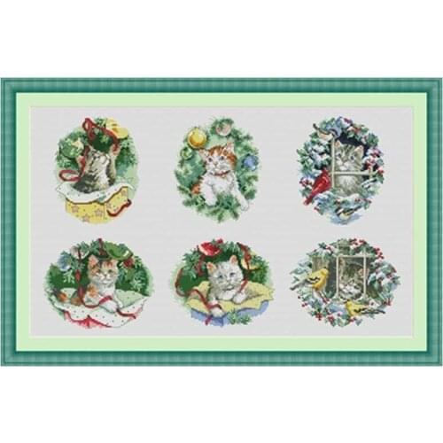 Kitten patterns counted 11CT 14CT 18CT DIY Cross Stitch Sets wholesale Cross-stitch Kits Embroidery Needlework