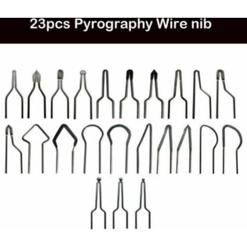23Pcs 1mm Pyrographic Tip High Impedance Pyrography Wire Tips for Adjustable Wood Burning Machine