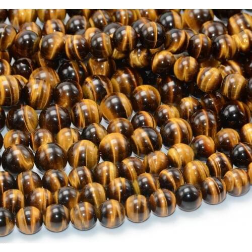 Natural AAA Quality Yellow Tiger Eye Stone Loose Round Beads 8mm,10mm