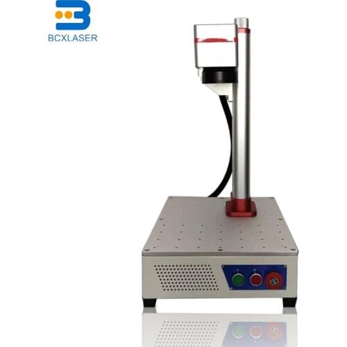Low price small type 10W 20W fiber laser marking machine for rings with rotary