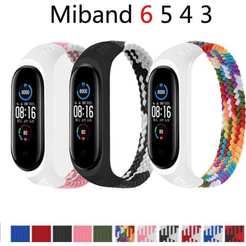 Bracelet for Mi band 6 5 Strap Nylon Braided Solo Loop pulseira bracelet Miband 4 Miband5 Wristband for xiaomi Mi band 4 3 strap