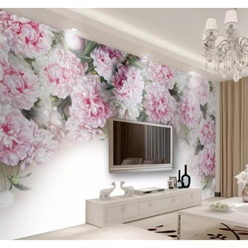 Custom photo wallpaper European romantic peony flower TV background wall mural bedroom hotel theme restaurant wallpaper