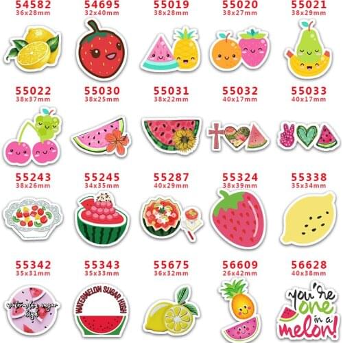 DIY Craft Supplies Sewing Accessories Cartoon Fruit Printed Planar Resins Mold 10 Pieces. PR-54582