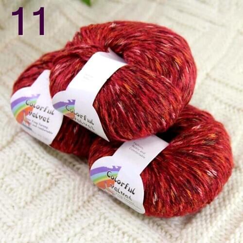 Sale of colorful wool 3ballsX50g thread camel hair color broken coat line mohair wool needlework 824-11 Colorful Lipsticd