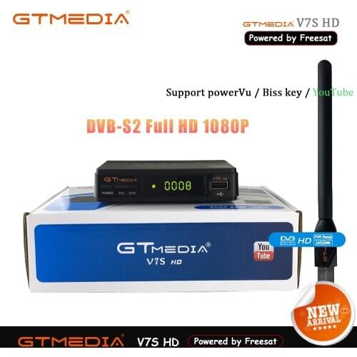 GTMEDIA V7S HD DVB-S2 1080P Satellite TV Receiver+USB WIFI Anttena Ship From Spain Germany TV Tuner DVB S2 Receptor Decoder
