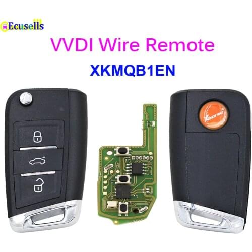 Xhorse Wire Universal Remote Key XKMQB1EN 3 Buttons for VVDI Key Tool /VVDI2 English Version for VW Skoda MQB