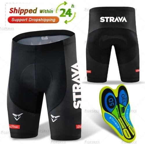 STRAVA Males' Cycling Shorts Quick-Dry Cycling Pants Shockproof Cycling Uniform Summer Breathable Unisex Mountain Bicycle Shorts