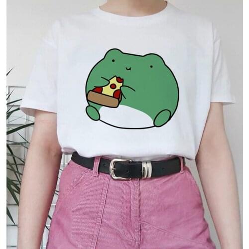 Women 2021 Short Sleeve Graphic Printing Animal Cute Loose Fashion Lady Clothes Tshirt Female Basic Tee Top Ladies White T-shirt