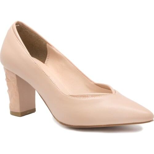 Gedikpasalı Prk K589 Beige 2021 Summer Season Women Shoes Evening Party Square Heel Dress Business Classic Daily Casual Stylish Use