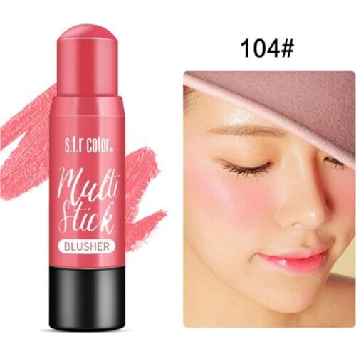 1pc Face Blush Stick Makeup Cream Shimmer Bronzer Cream Cheek Blusher Cosmetics Long-lasting Brighten Face Color Make Up TSLM1