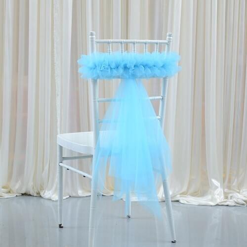 1pcs Organza Chair Sashes Bow Wedding Party Decoration Spandex Chairs Sashes for Banquet Home Hotel Knot Chair Tie