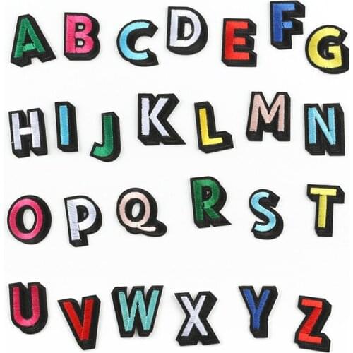 10 same pcs/lot Pure Color Embroidered Alphabet Letters Clothes Patch