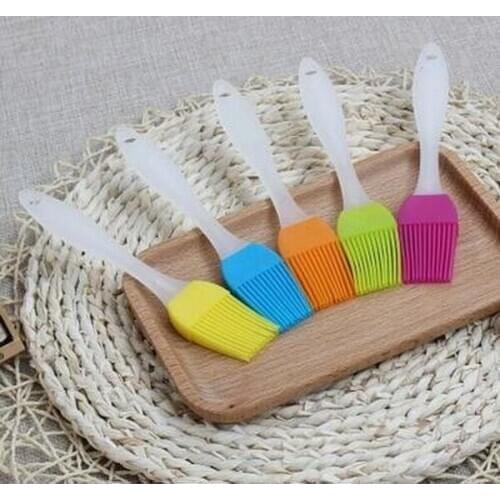 100pcs/lot, 20g, 17.5cm Grill Oil Brushes Tool Heat Resisting Silicone Basting Oil Brush Barbecue Cooking BBQ Tool DIY cake tool