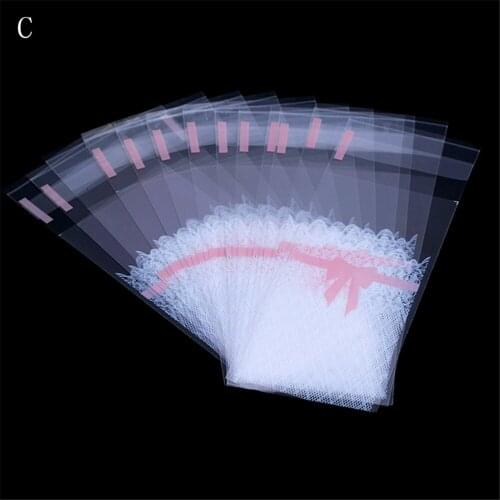 100pcs/lot Mini plastic cookie packaging cupcake wrapper bags opp self adhesive bags gift bag candy bag Lipstick package 5x10cm