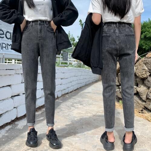 2021 New Ladies Denim Harem Pants Fleece Winter Warm Plus Velvet Thick Fashion Casual Loose Street Youth Jeans Plus Size for