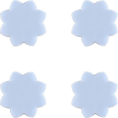 4 Pcs Lotus Coaster Diy Silicone Crystal Glue Mold