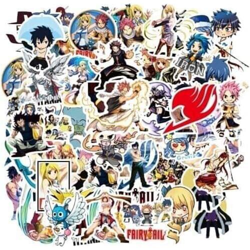 50Pcs Animation Fairy Tail Sticker Scrapbooking For Refrigerator Motorcycle Computer Skateboard Guitar Toy Luggage Child Sticker