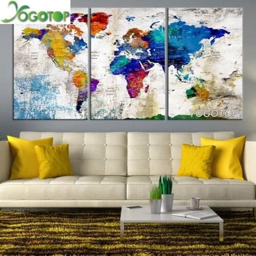 5d diy diamond painting Cross Stitch 3 piece world map square round drill Rhinestone mosaic embroidery Home Decor gift ML921