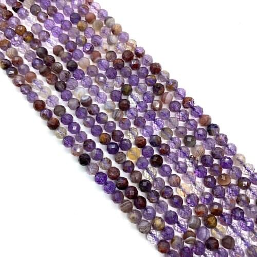 Natural Stone Beads Faceted Purple Ghost Stone Beads DIY Jewelry Accessories Necklace Bracelet Making Exquisite Jewelry Gifts