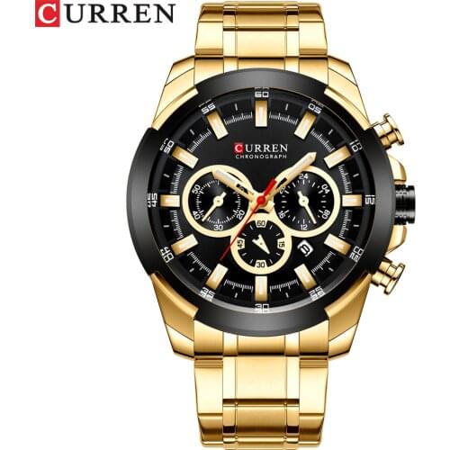 CURREN Fashion Mens Watches Brand Luxury WristWatch Quartz Clock Blue Watch Men Waterproof Sport Chronograph Relogio Masculino