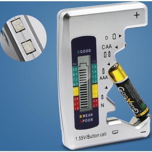 Digital Battery Tester Battery Capacity Detector For C/D/N/AA/AAA/9V 6F22 Batteries /1.55V button cell