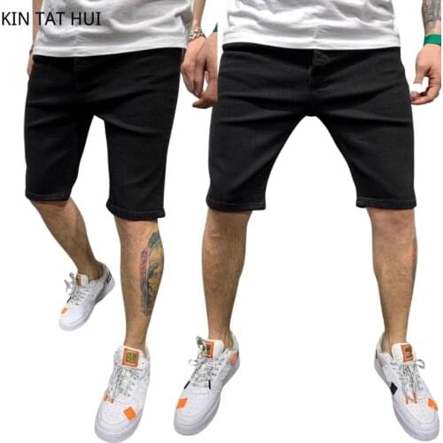 New Men Ripped Short Jeans Brand Clothing Bermuda Cotton Shorts Breathable Denim Shorts Male Destroyed Skinny Hole Short Jeans