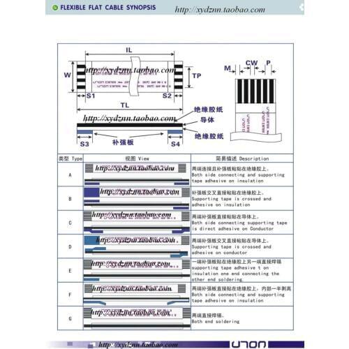 FFC cable 1.0-20-500mm-A same direction flexible flat cable ROHS customization is available
