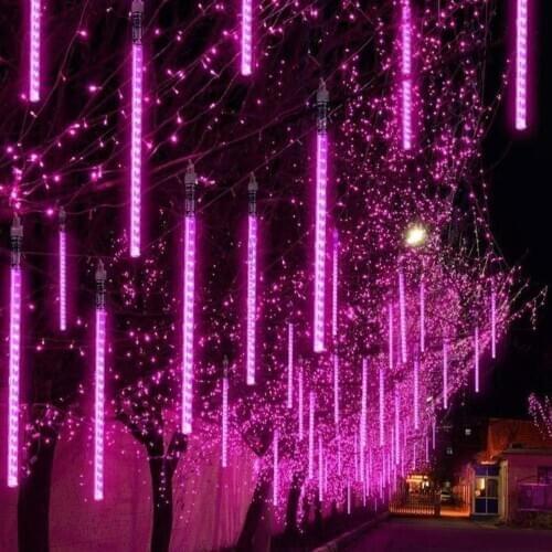 8PCS 50CM LED Meteor Shower Light Garland Holiday Lights Waterproof Christmas Fairy Lights Street Decor Christmas Decoration EU