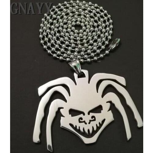 GNAYY Jewelry Large size Polished 316L Stainless Steel ICP Skull Pendant Necklace free chain 30