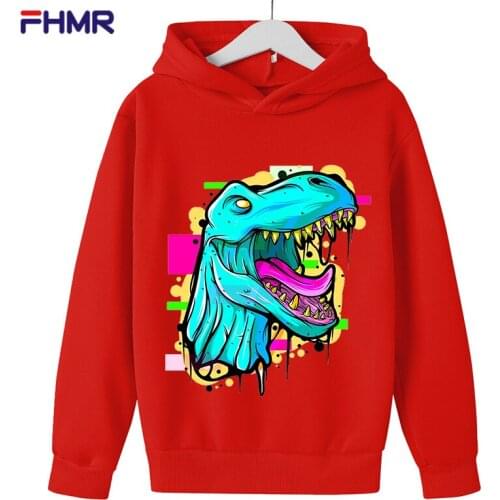 Dinosaur print jurassic park hoodies boys clothes cap sweatshirts winter baby Clothing kids top girls Casual sport outfit coat
