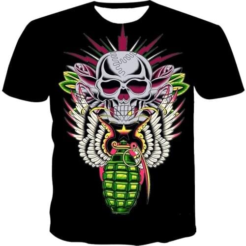 2020 top selling new 3D T Shirt Men Summer Short Sleeve Fitness Tee Cool Streetwear Black and white skull 3D Print T-shirt