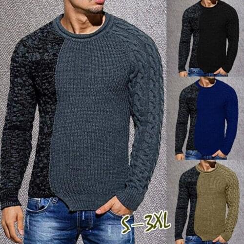 2021 cross border hot autumn and winter new leisure mens sweater low Crew Neck Sweater Pullover