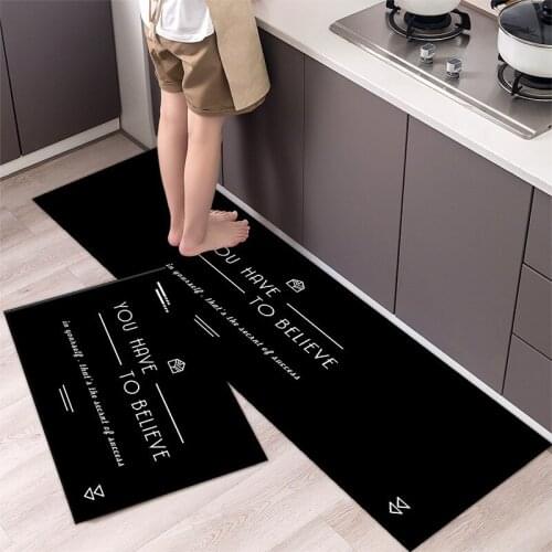 Fashionable Simple Nordic StyleWaterproof Kitchen Floor Mat Household Carpet Long Strip Door Mat Modern Home Decor