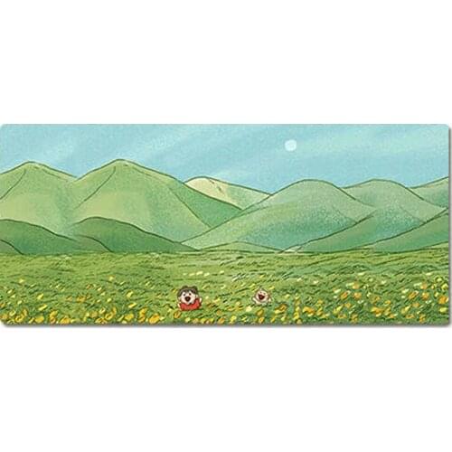 90x40cm 35.43x15.74 Inch Super Large Size Cute High Definition Cartoon Yellow Flower Sea Pattern Table Mat Non-slip Mouse Pad