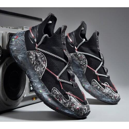 New Trendy Men Sneakers Breathable Running Shoes Chinoiserie Design Sports Shoes Outdoor Light Antiskid Jogging Shoes Zapatillas