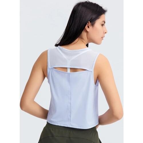 NWT 2021 Loose Fit Gym Crop Tank Women Sports Yoga Sleeveless Vest Solid Quick Dry Tank Tops