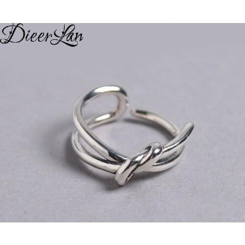 Original Design Bohemian Silver Color Bow Ring For Women Fashion Open Finger Rings Female Boho Jewelry