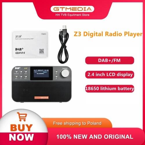 GTMEDIA Z3 Portable Digital Radio DAB+FM RDS Multi-band Radio Speaker Stereo 2.4 Inch LCD Display Alarm Clock External Antenna