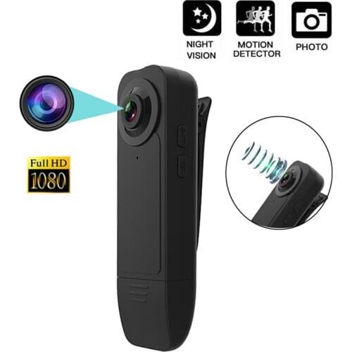 1080P Portable Wearable HD Mini Camera Night Vision Motion Detection Video Recorder with Pocket Clip Support TF Card Outside Cam