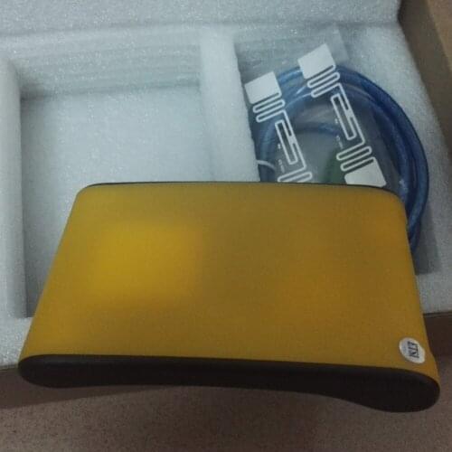 RS232 black yellow grey usb uhf rfid desktop reader writer read range up to 2m(depends on the card) for access control system